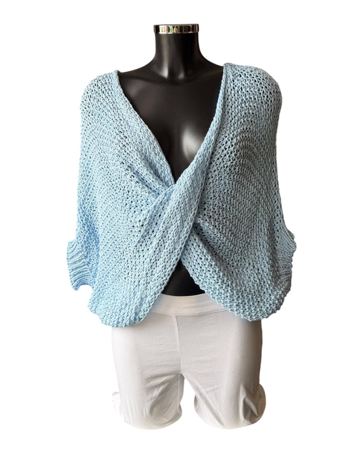 Lauren twist wrap layering jumper - blue