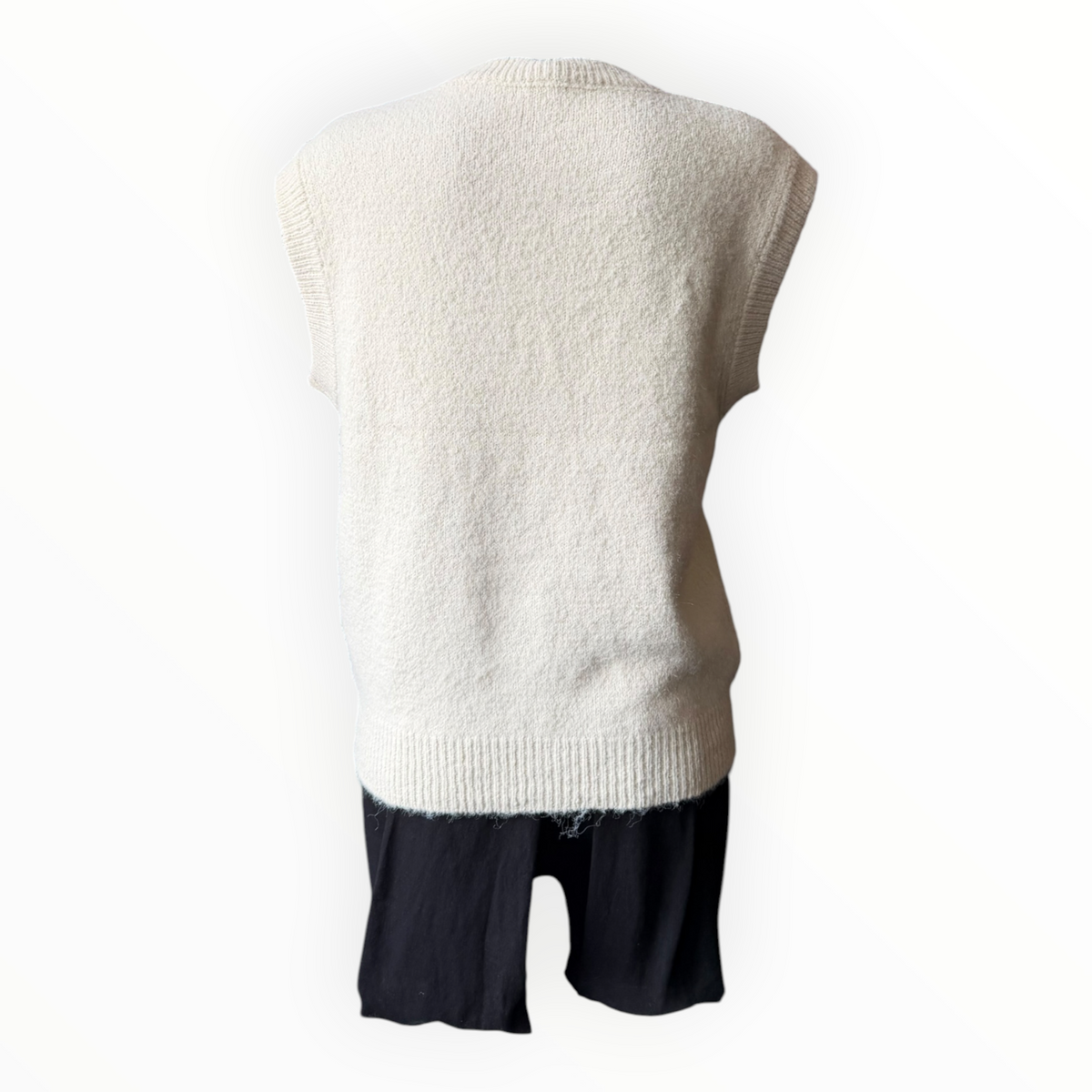 Anna flower applique tabard knit - Beige