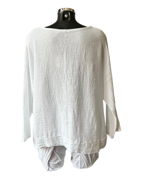 Casey range ruched side top - White