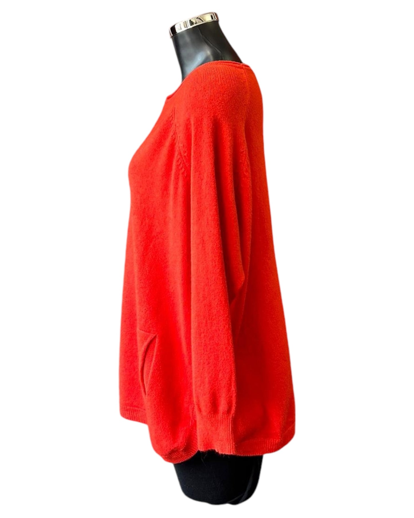 Callie button side soft knitted jumper - Orange
