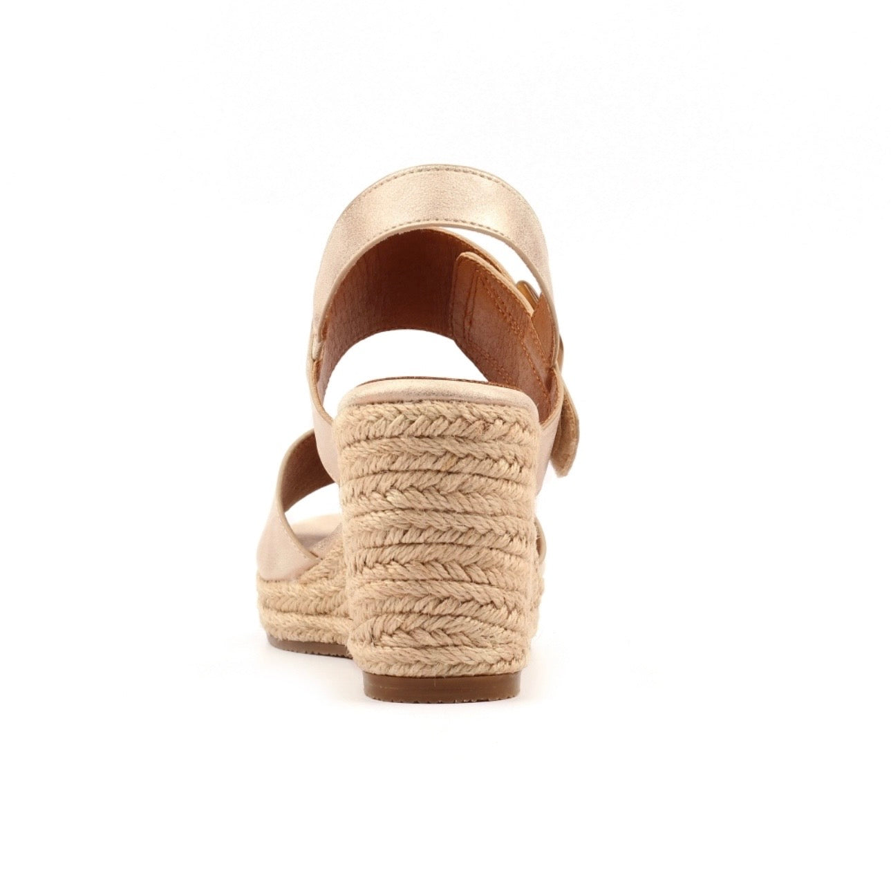 Lunar Rochester gold wedge sandals