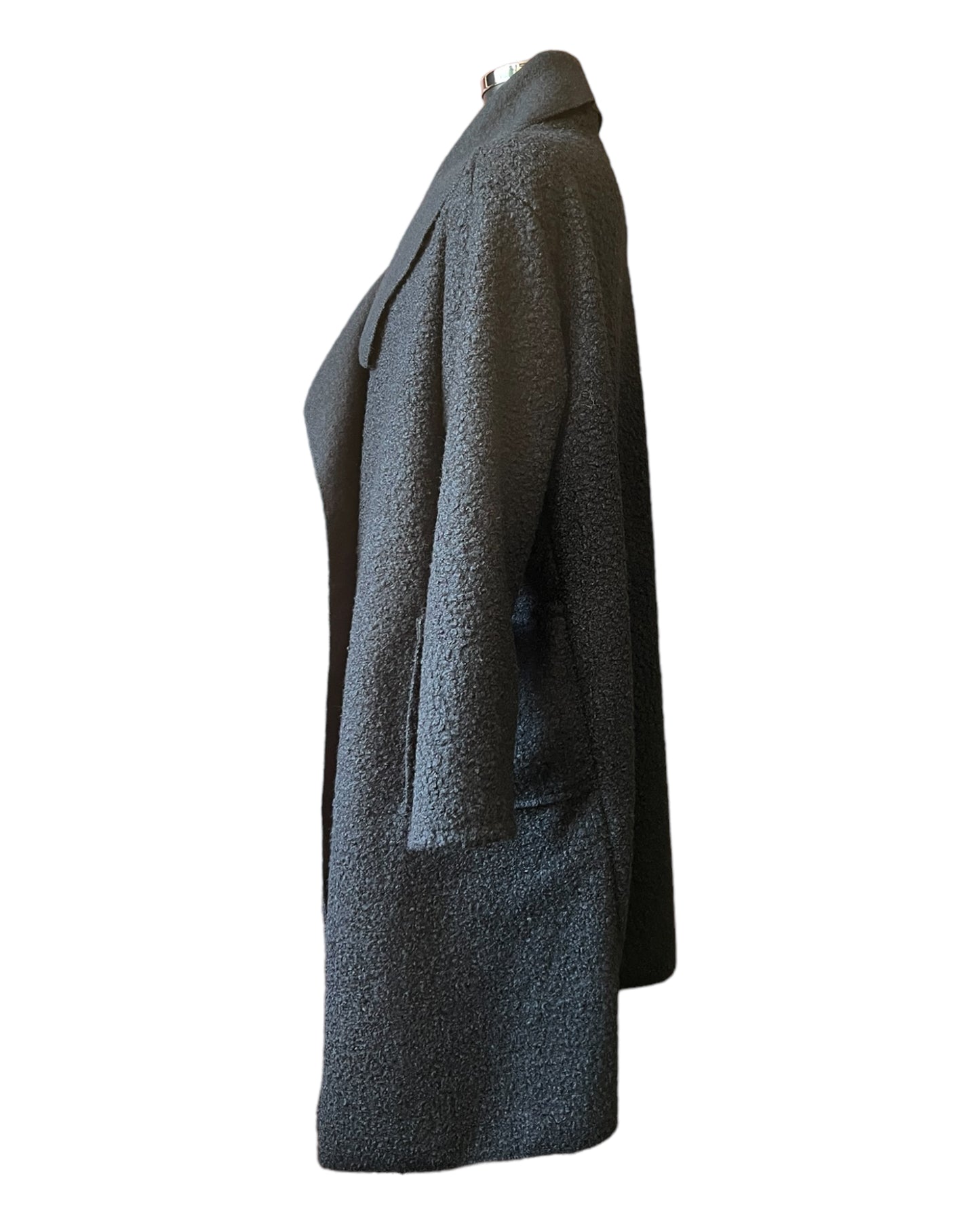 Delilah boucle waterfall coatigan - Black