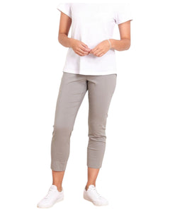 Foil 7/8 signature trapeze trousers - PEBBLE
