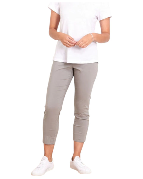 Foil 7/8 signature trapeze trousers - PEBBLE