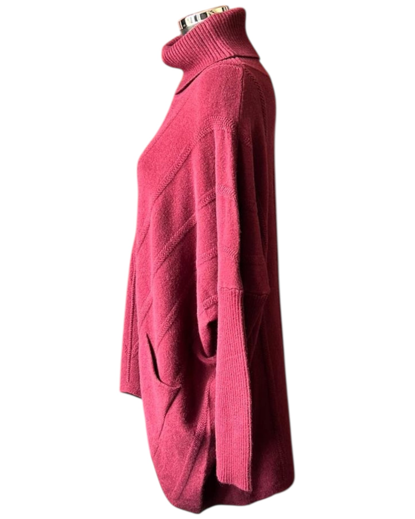 Kate chevron knit cowl neck jumper - Bordeaux