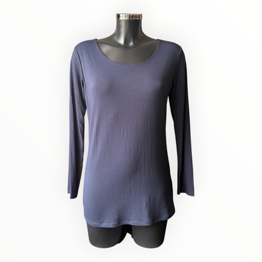 Sasha basic scoop neck top - Navy