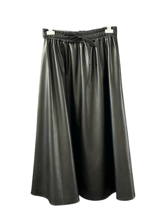 Alma faux leather midi skirt - Black