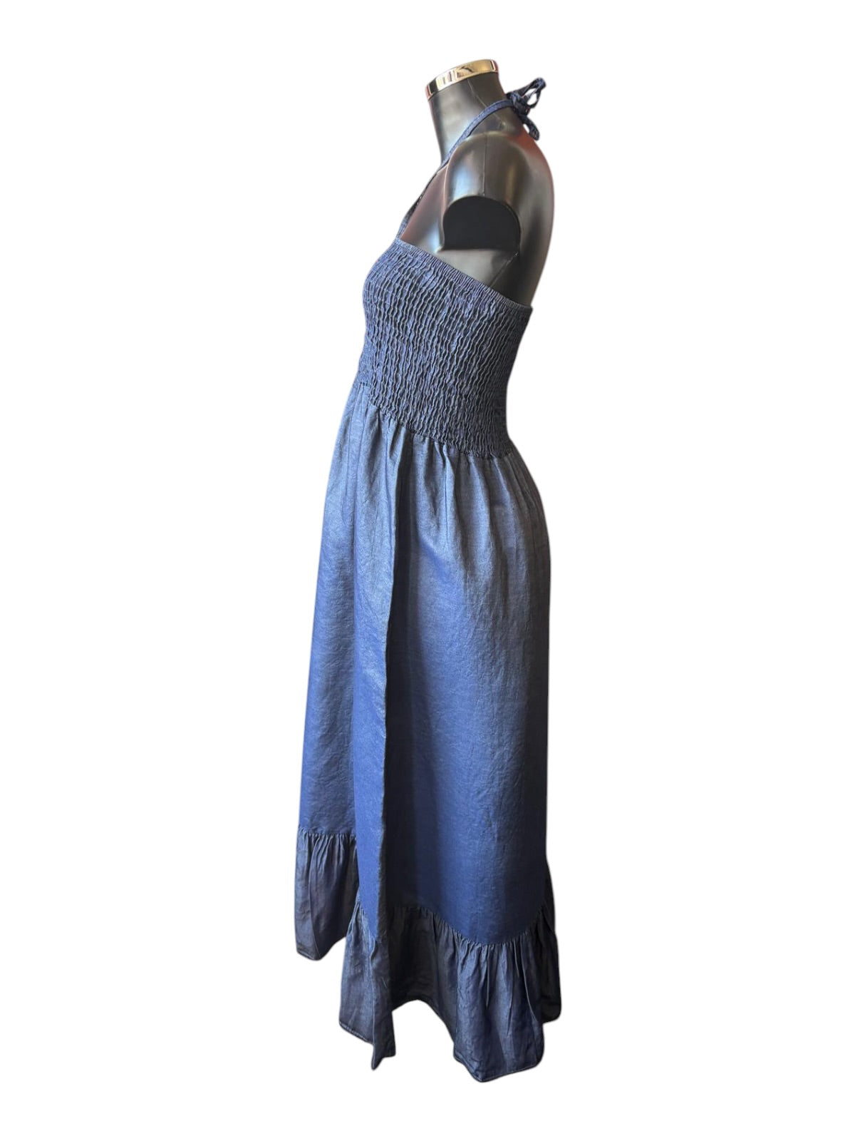 Marley chambray strapless dress - Dark denim