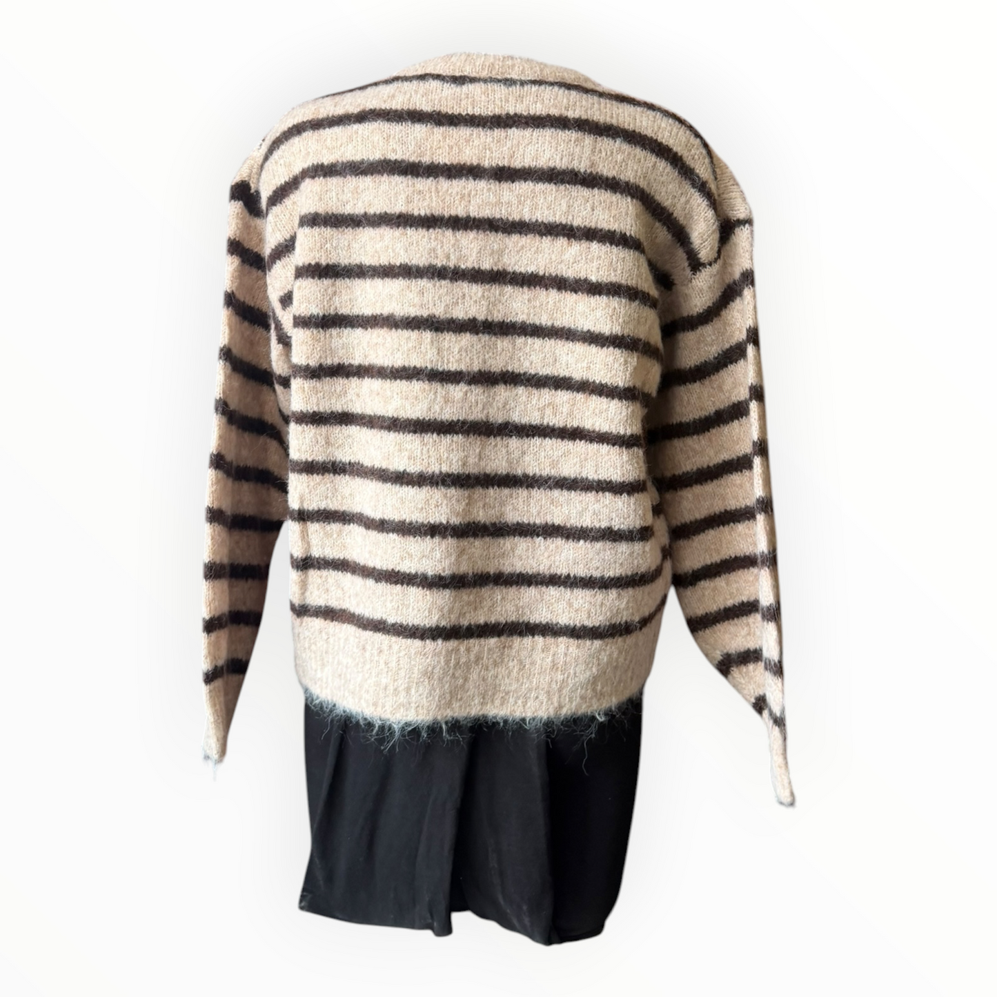 Kylie striped soft knit cardigan - Taupe