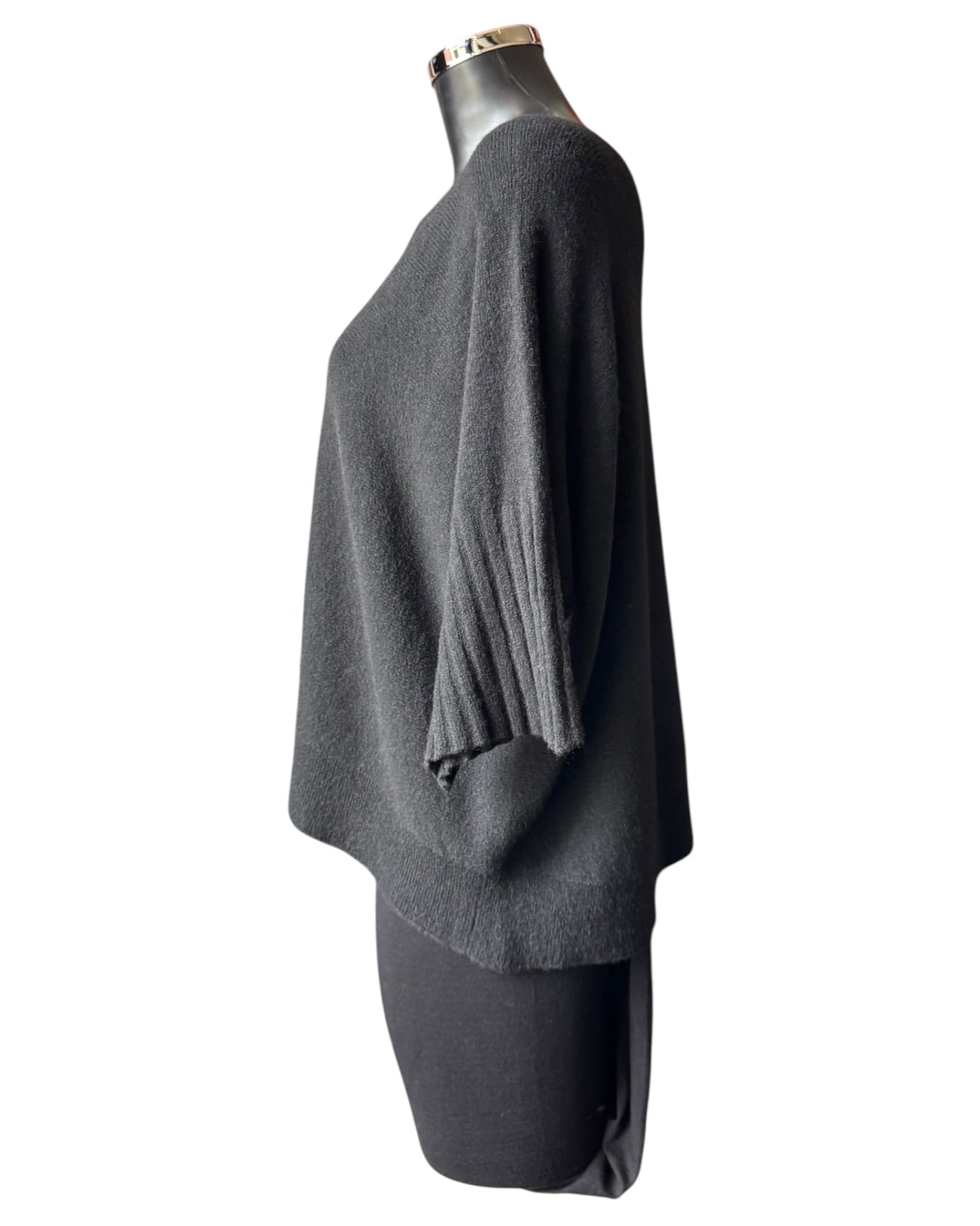 Morgan half sleeve boxy jumper - Black