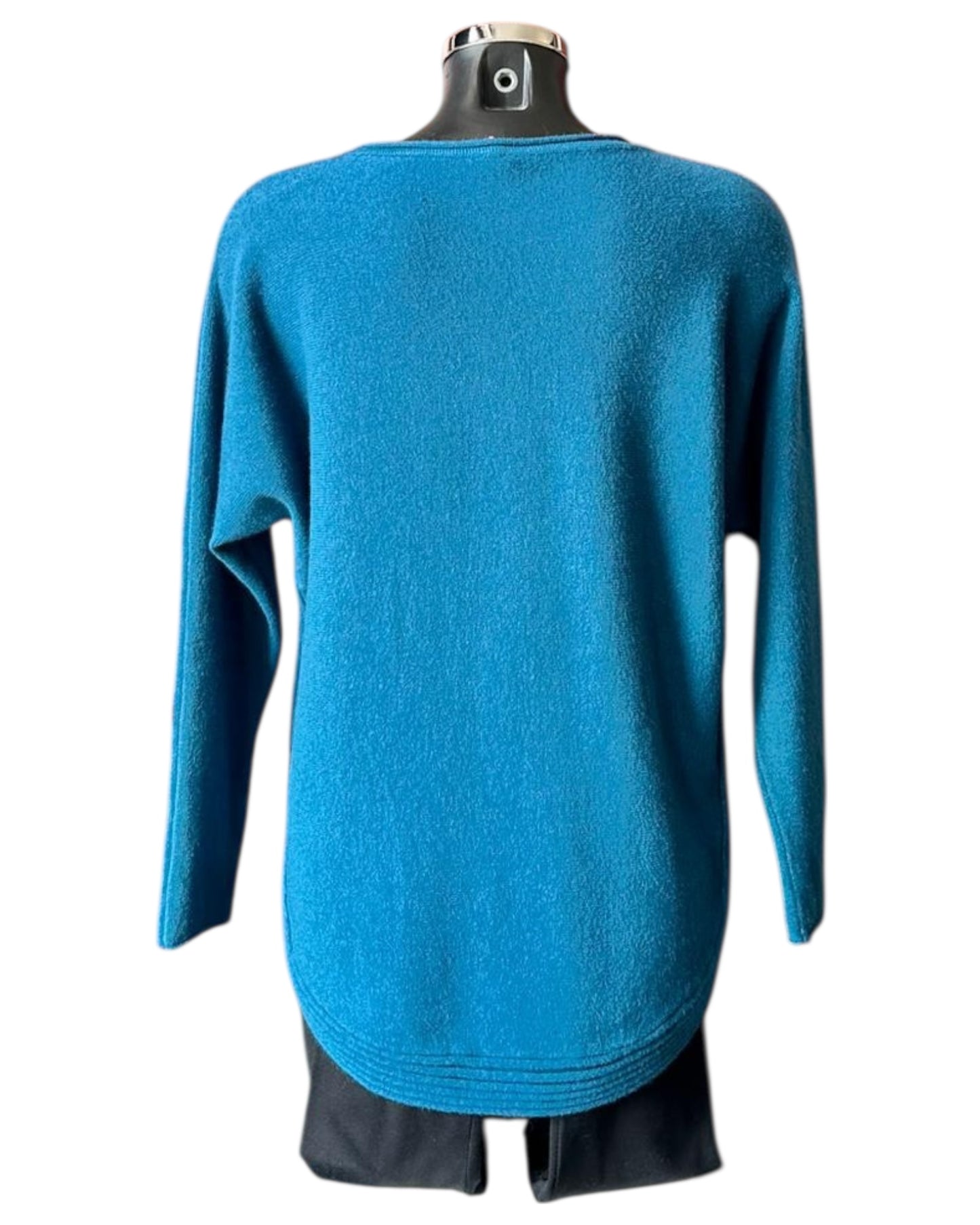 Camilla curved hem soft knitted jumper - Teal