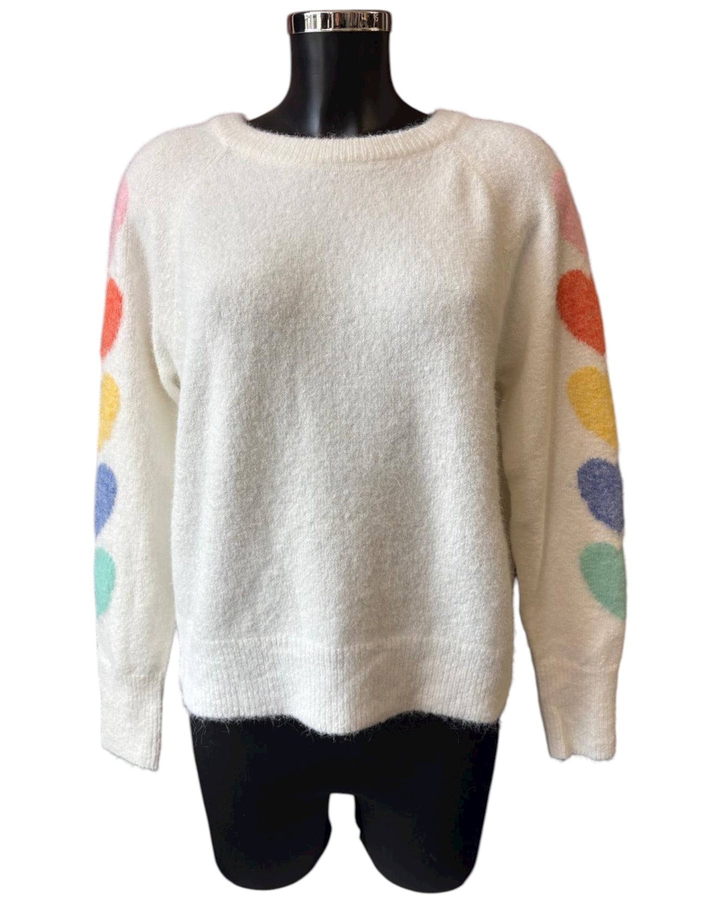 Darcy range heart sleeve jumper - winter white