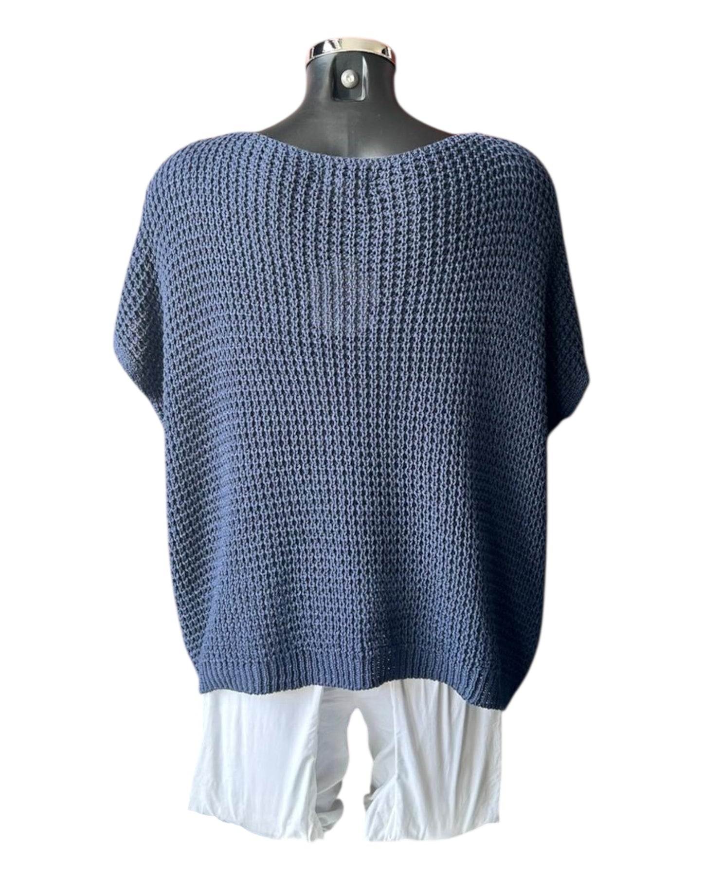Estelle knitted boxy top - Navy