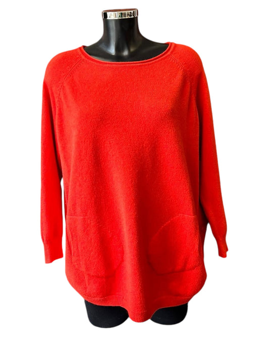 Callie button side soft knitted jumper - Orange