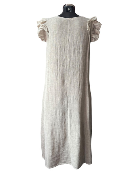 Casey range frill sleeve dress - Mocha