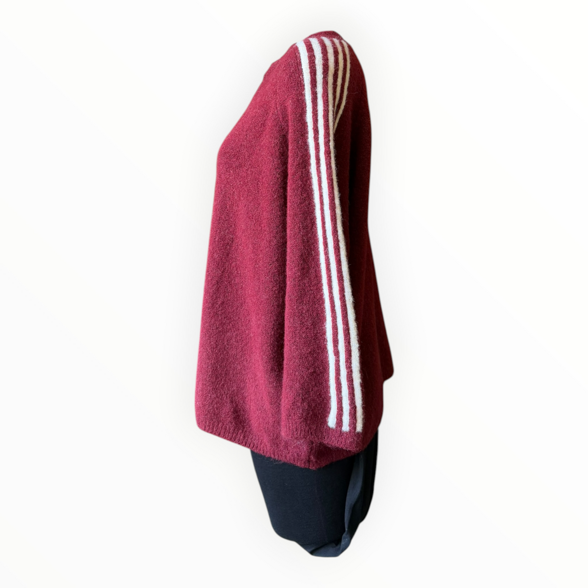 Ada striped arm soft knit jumper - Wine