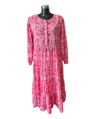 Luella Nikkita long pink/white dress