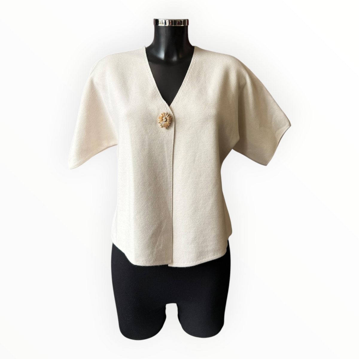 Rhona premium knit single button cardigan - Beige