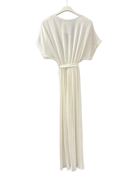 Lori pleat leg wrap top jumpsuit - Ivory