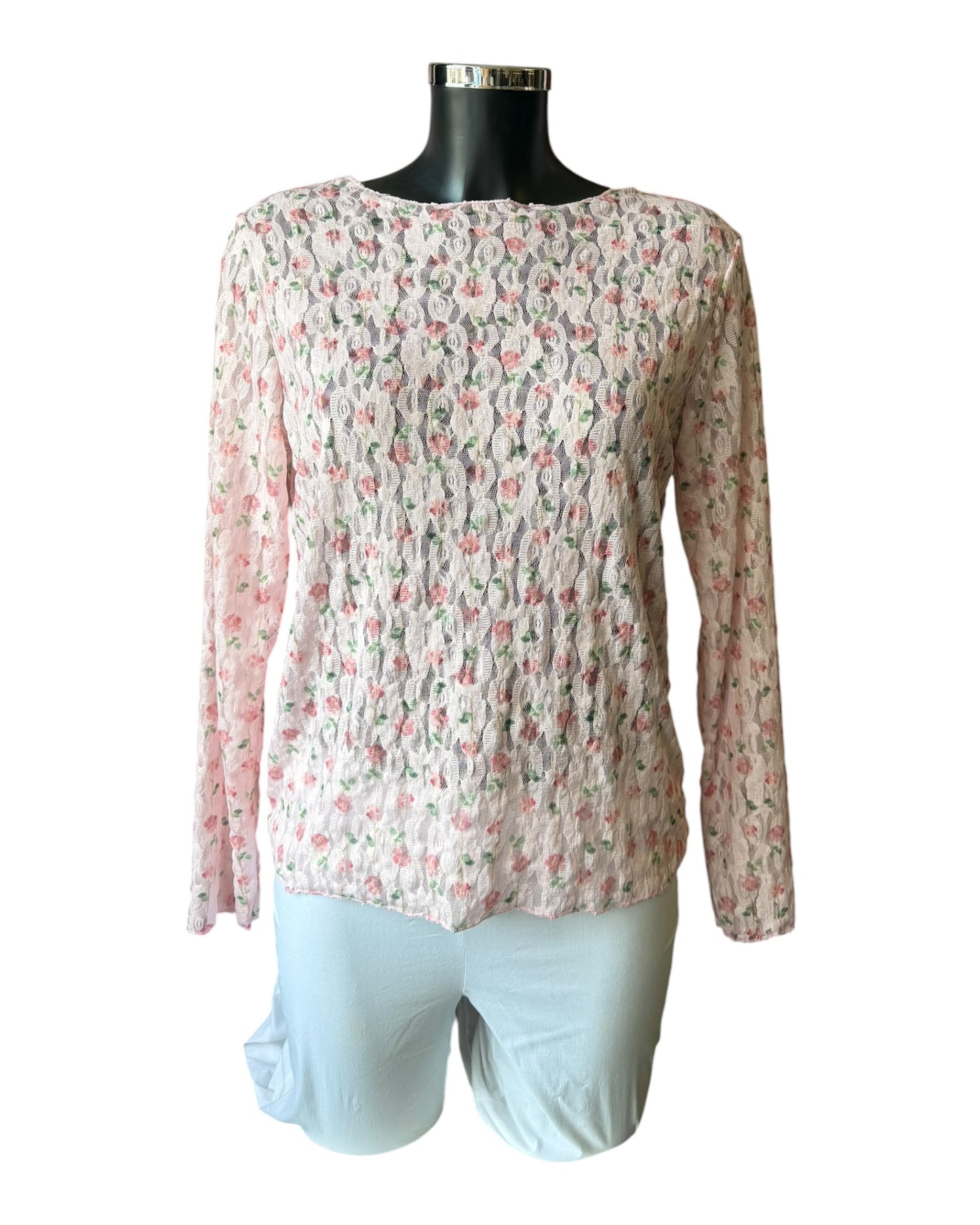 Tabitha lace floral top - Pink