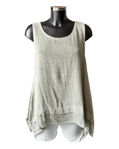 Casey range long sleeveless top - Khaki