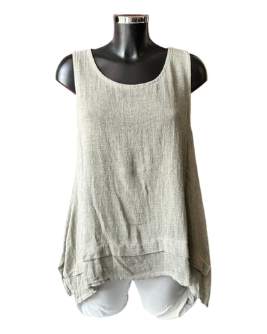 Casey range long sleeveless top - Khaki