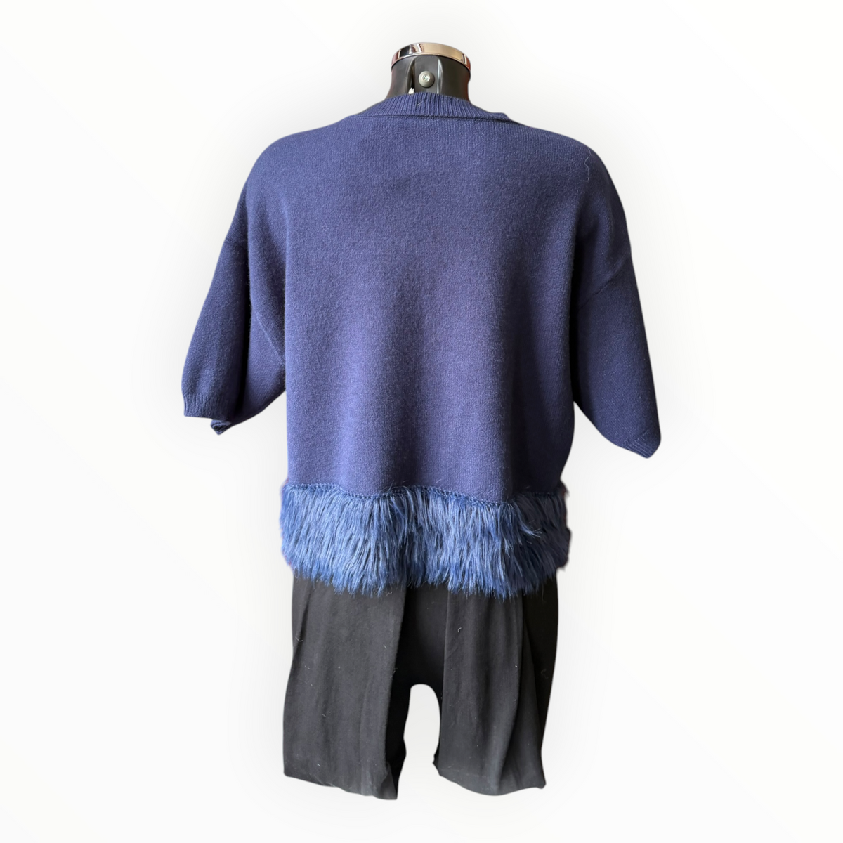 Faith boxy feather trim jumper - Navy