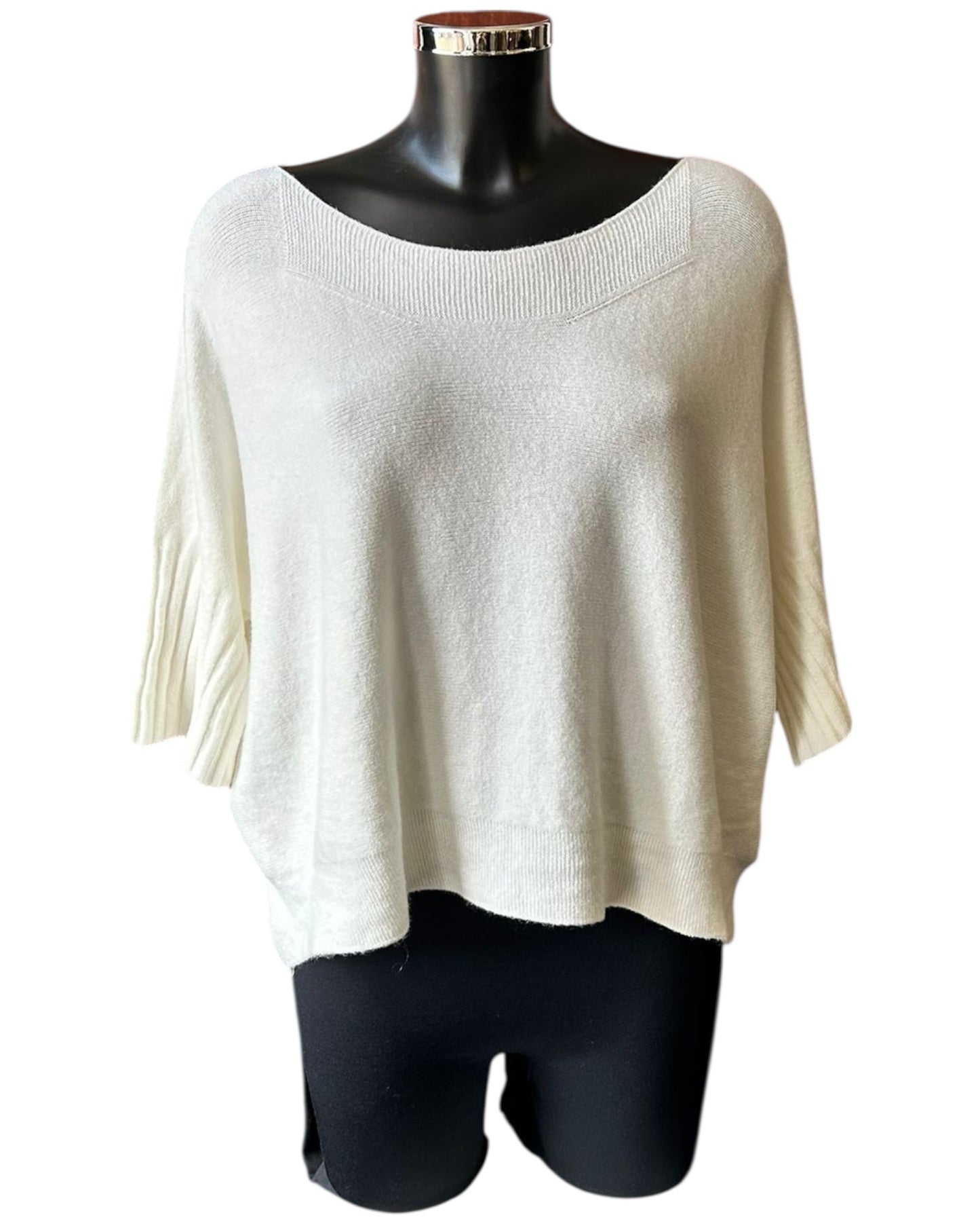 Morgan half sleeve boxy jumper - Winter White