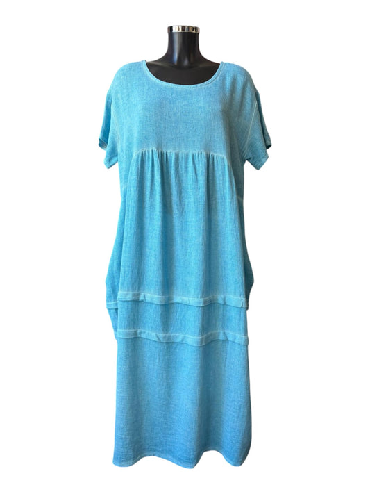 Casey range balloon dress - Aqua