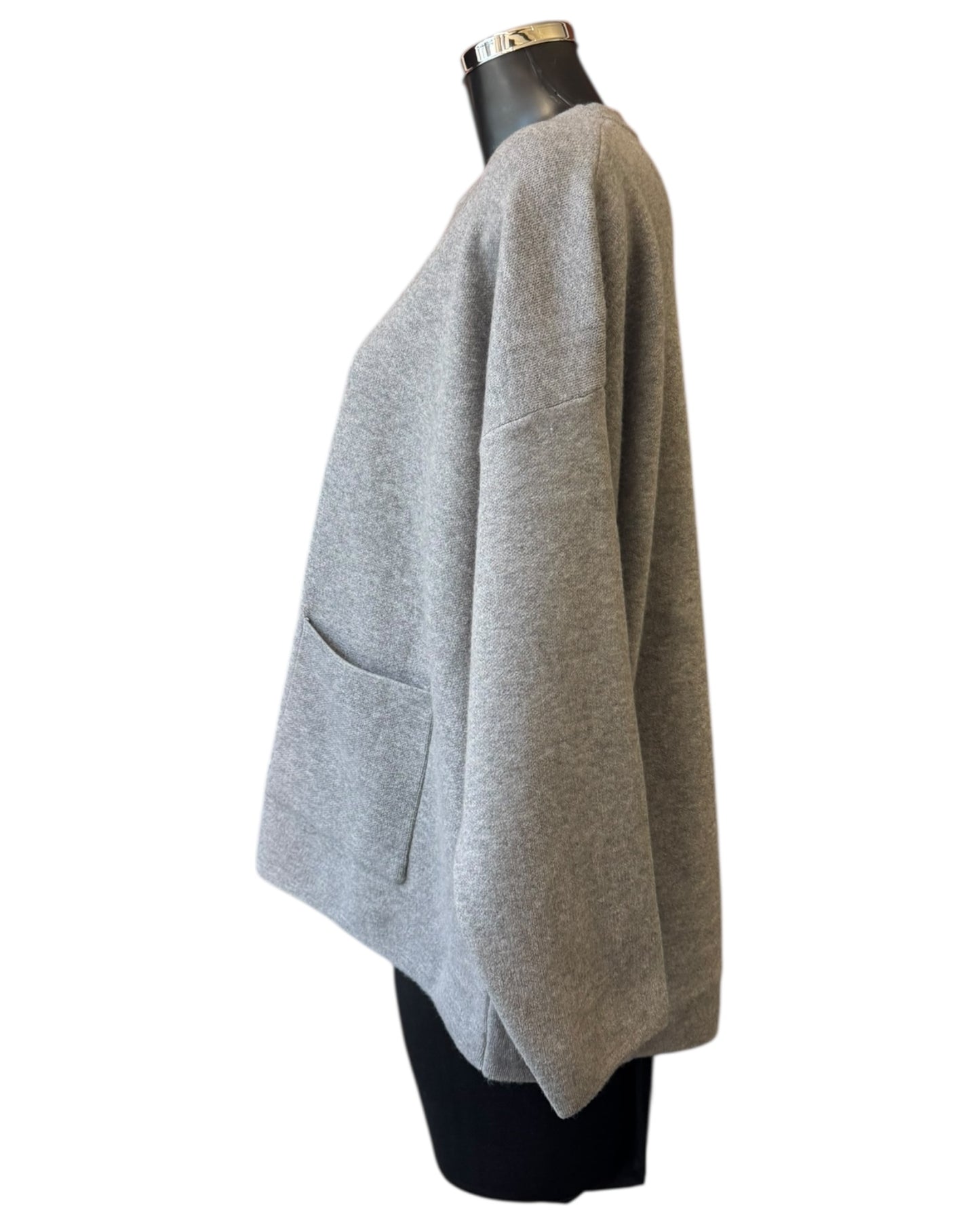 Brooke 2 pocket boxy jumper - Grey