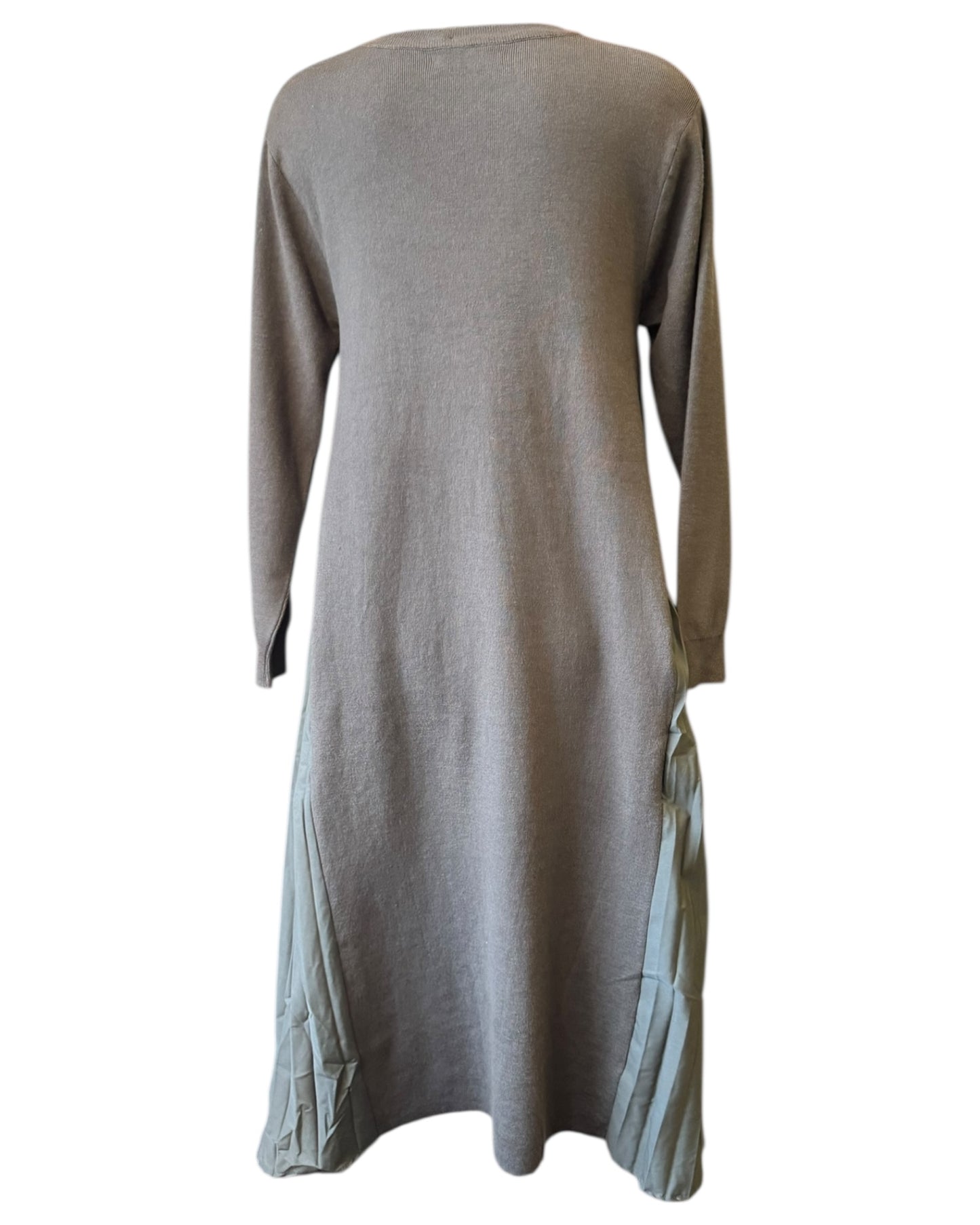 Maeve pleated sides knitted dress - Grey