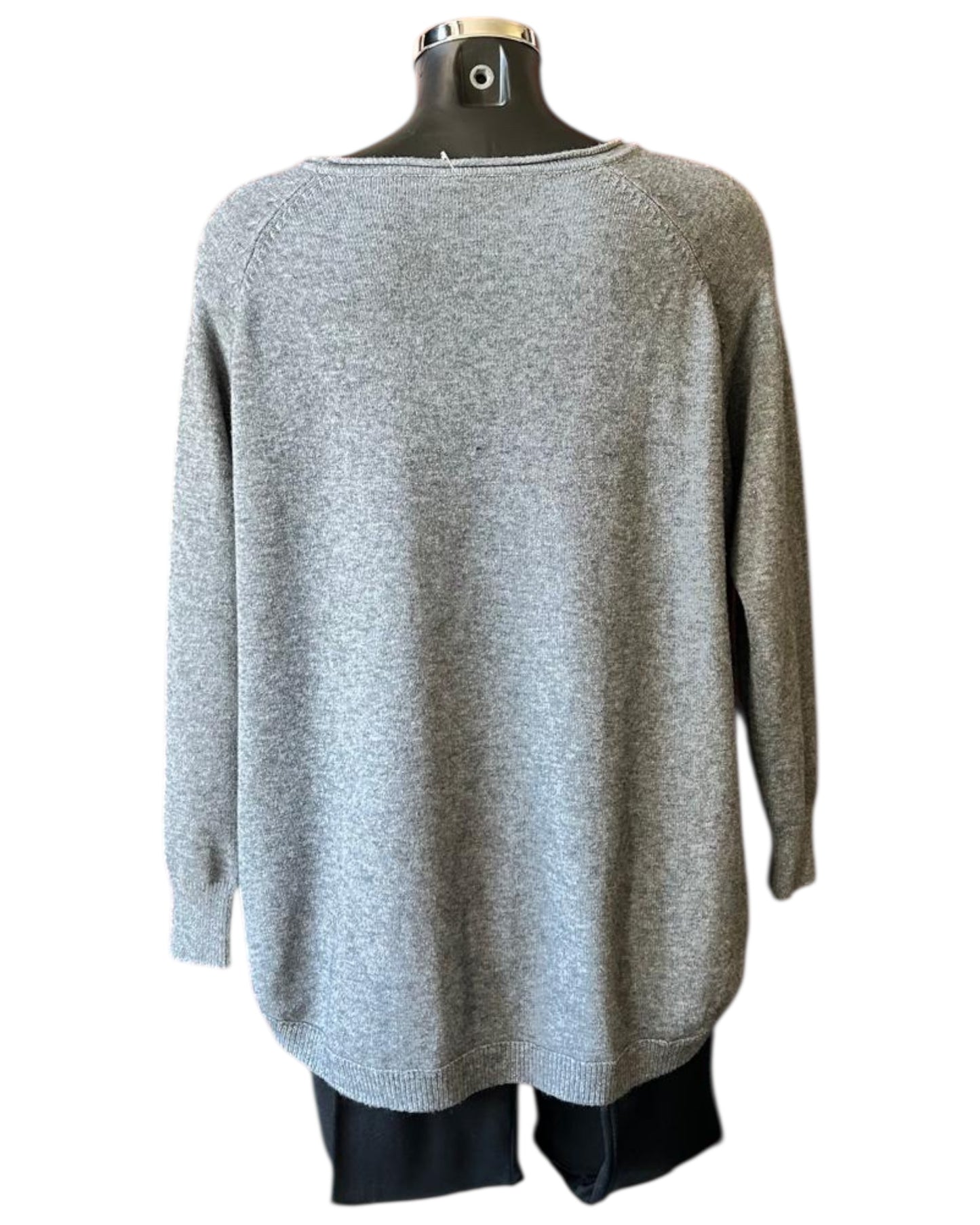 Callie button side soft knitted jumper - Grey