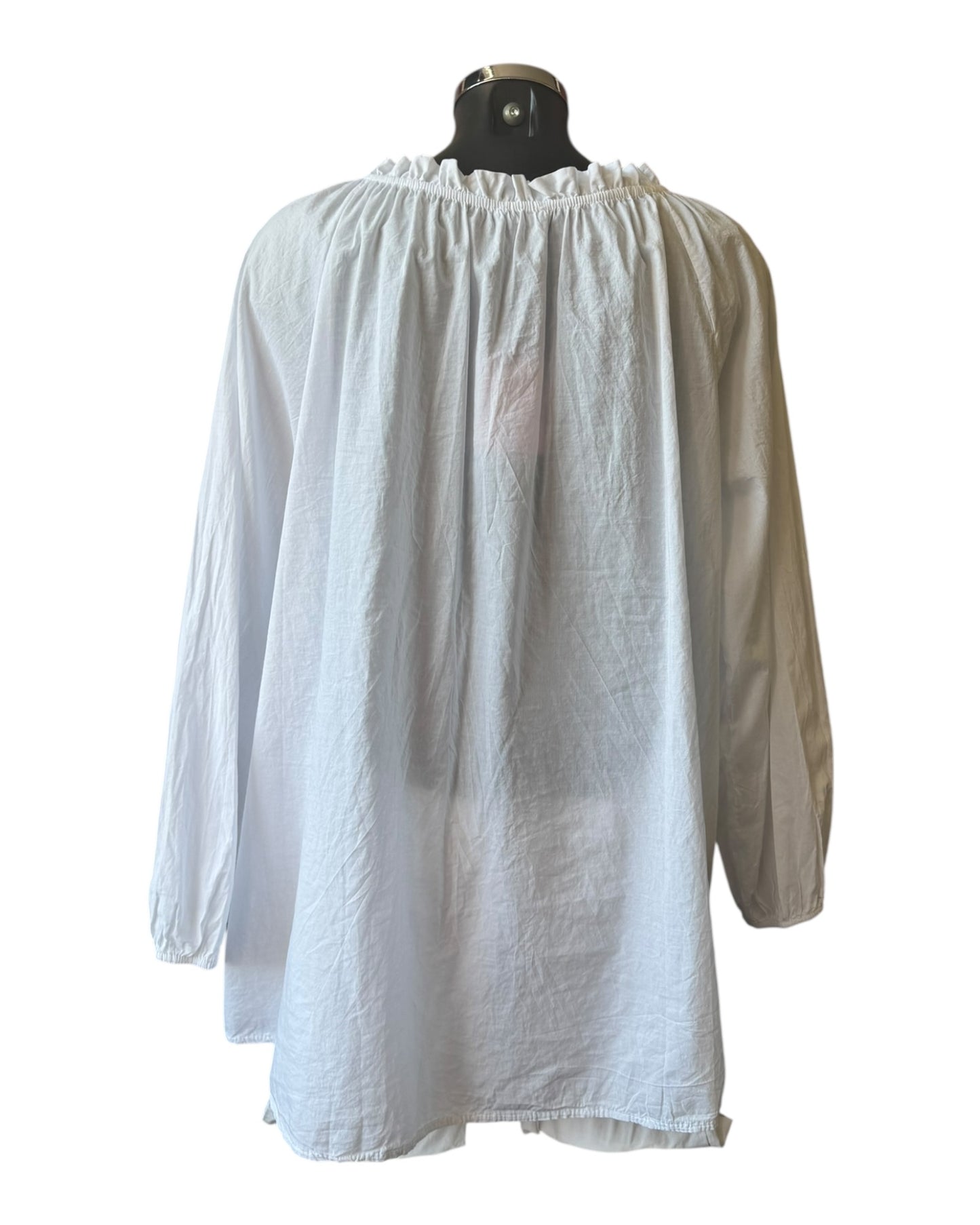 Tina applique boho tunic top - White