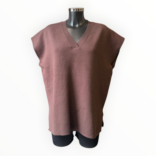 Sienna v neck tank top jumper - Chocolate