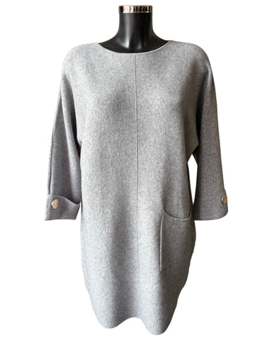 Leah premium knit tunic dress - Grey
