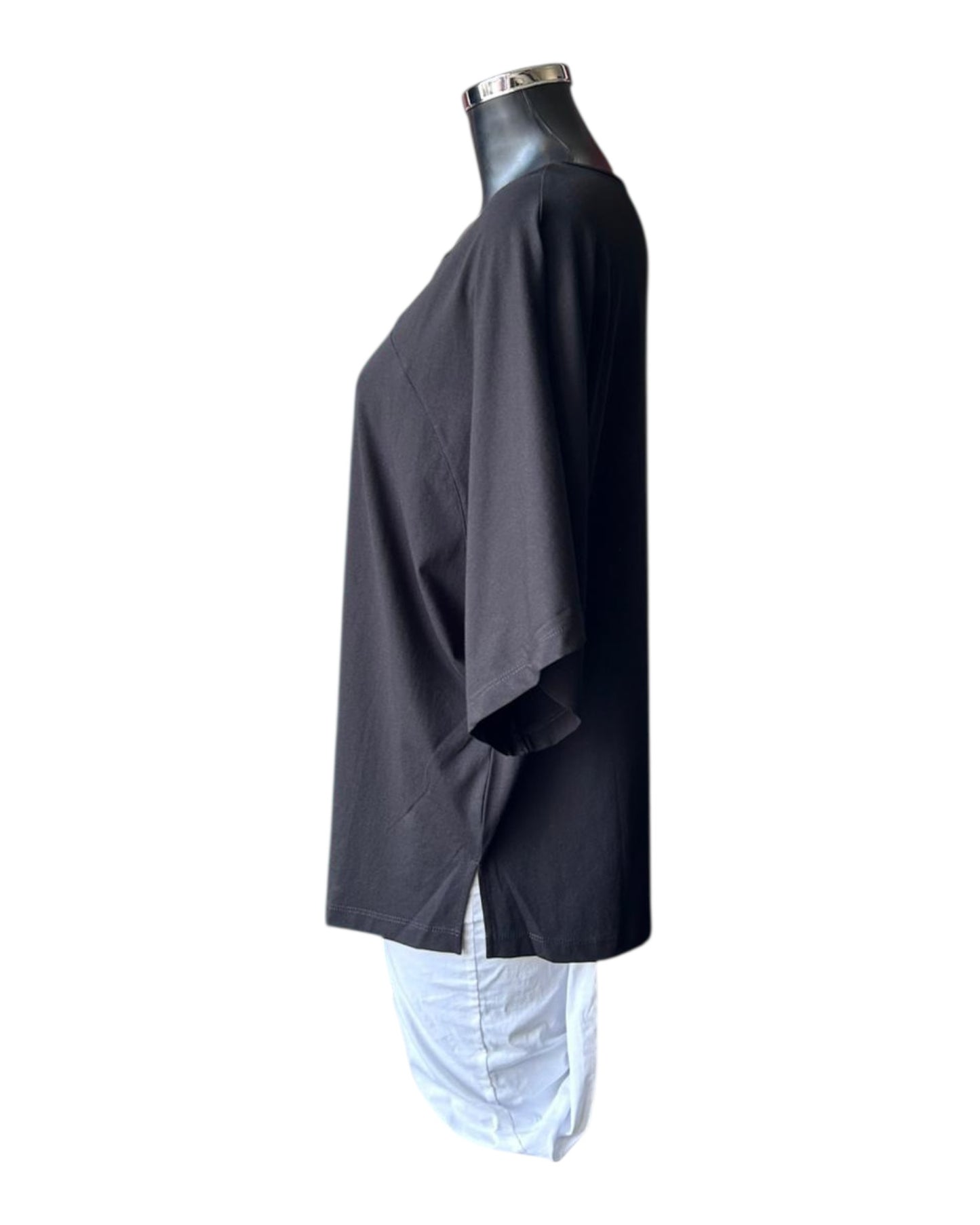 Tirelli wide sleeve yoke t-shirt top - Black