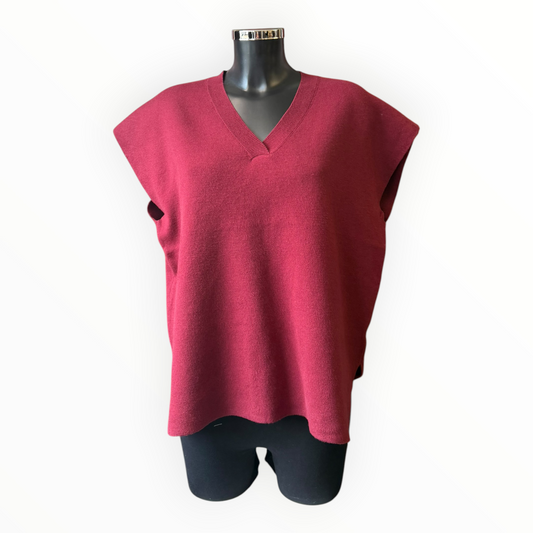 Sienna v neck tank top jumper - Wine