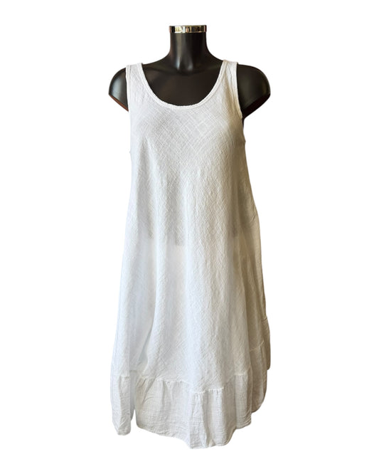 Alice sleeveless bias cut dress - White