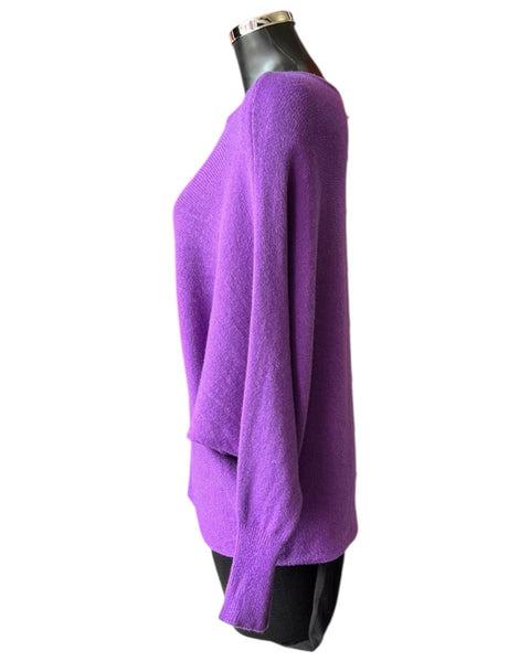 Cassie pearl back batwing jumper - Purple