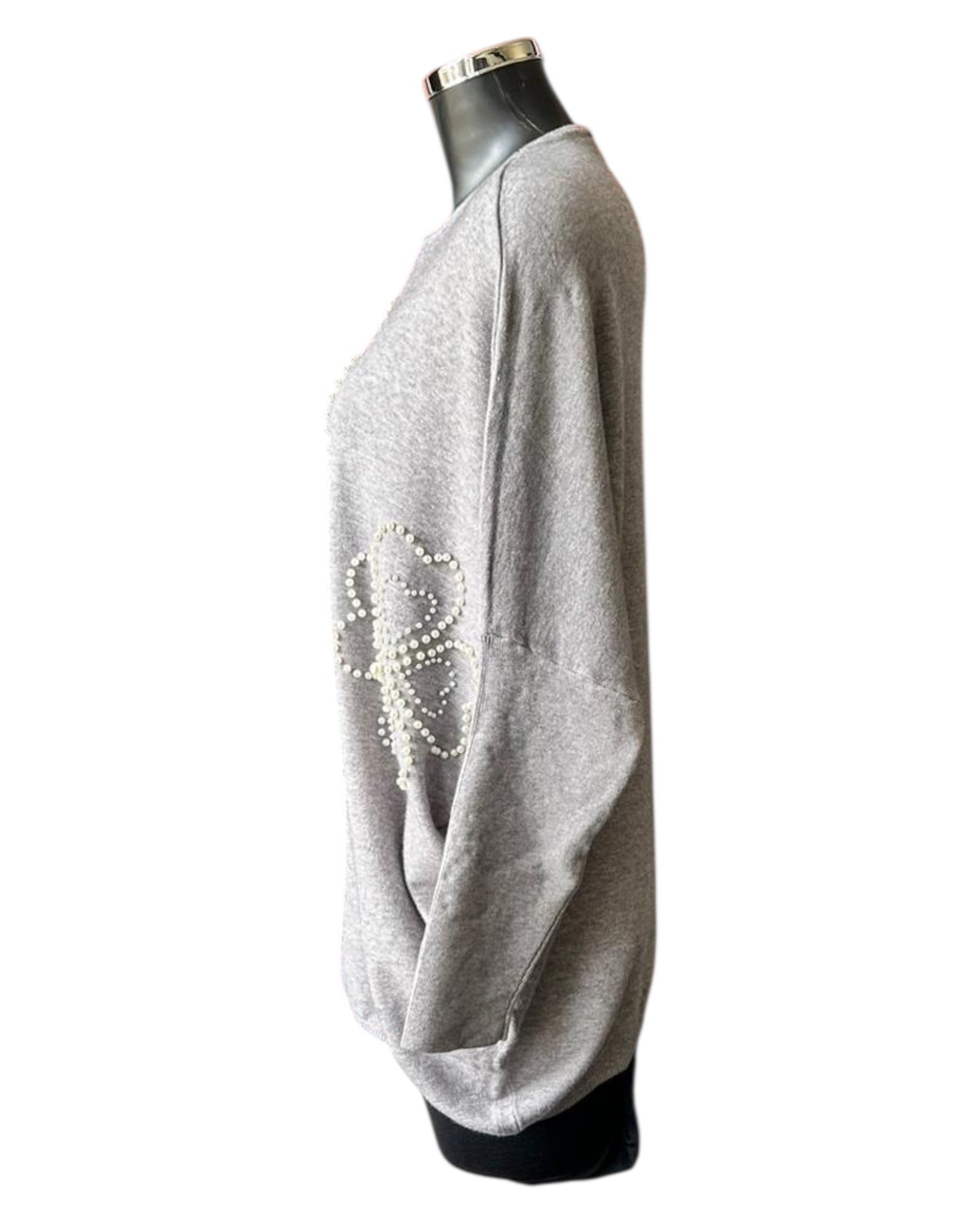 Ashleigh pearl flower jumper - Grey