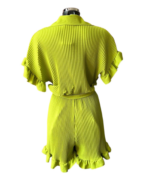 Kylie pleated playsuit - Lime