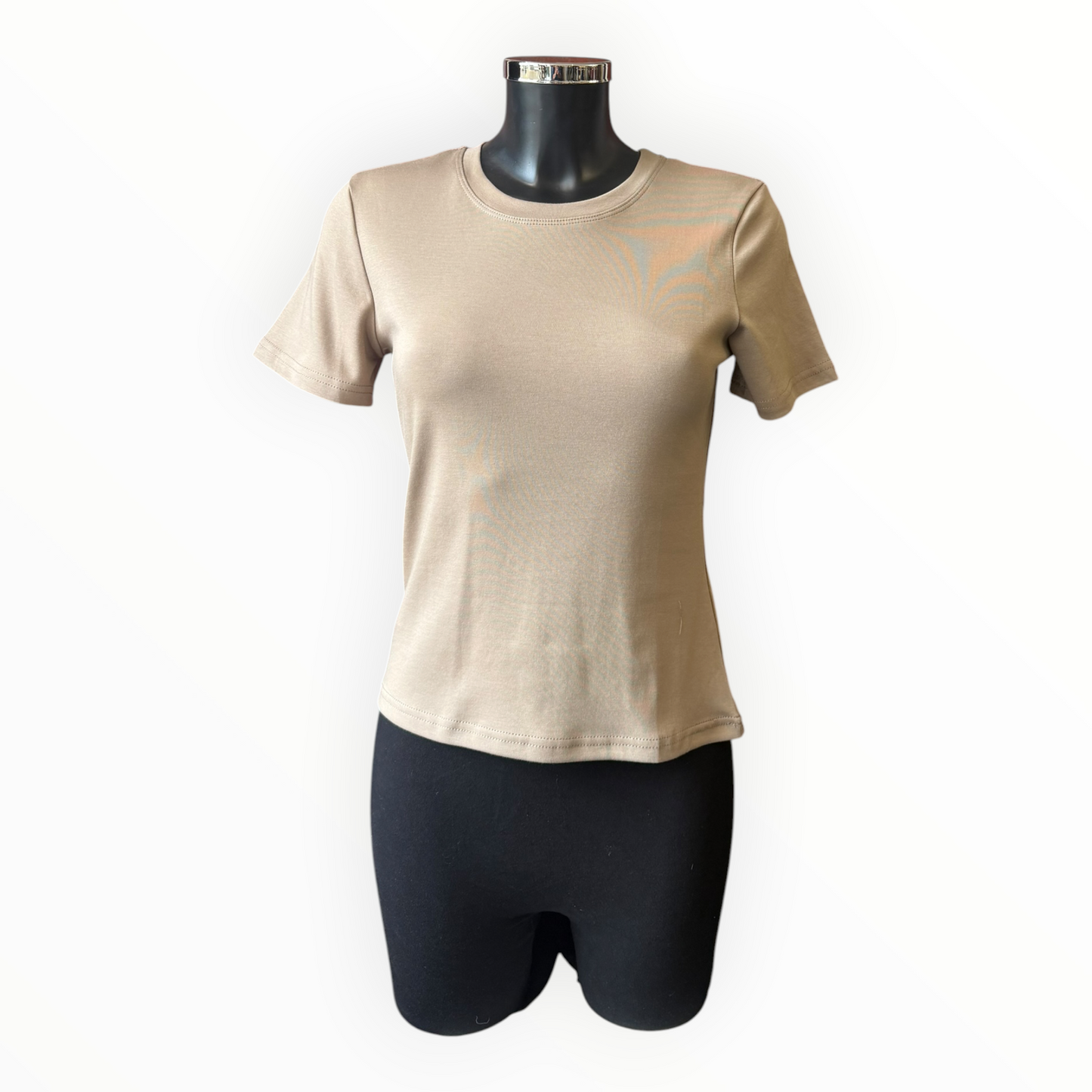Sasha basic cap sleeve tshirt  - Taupe