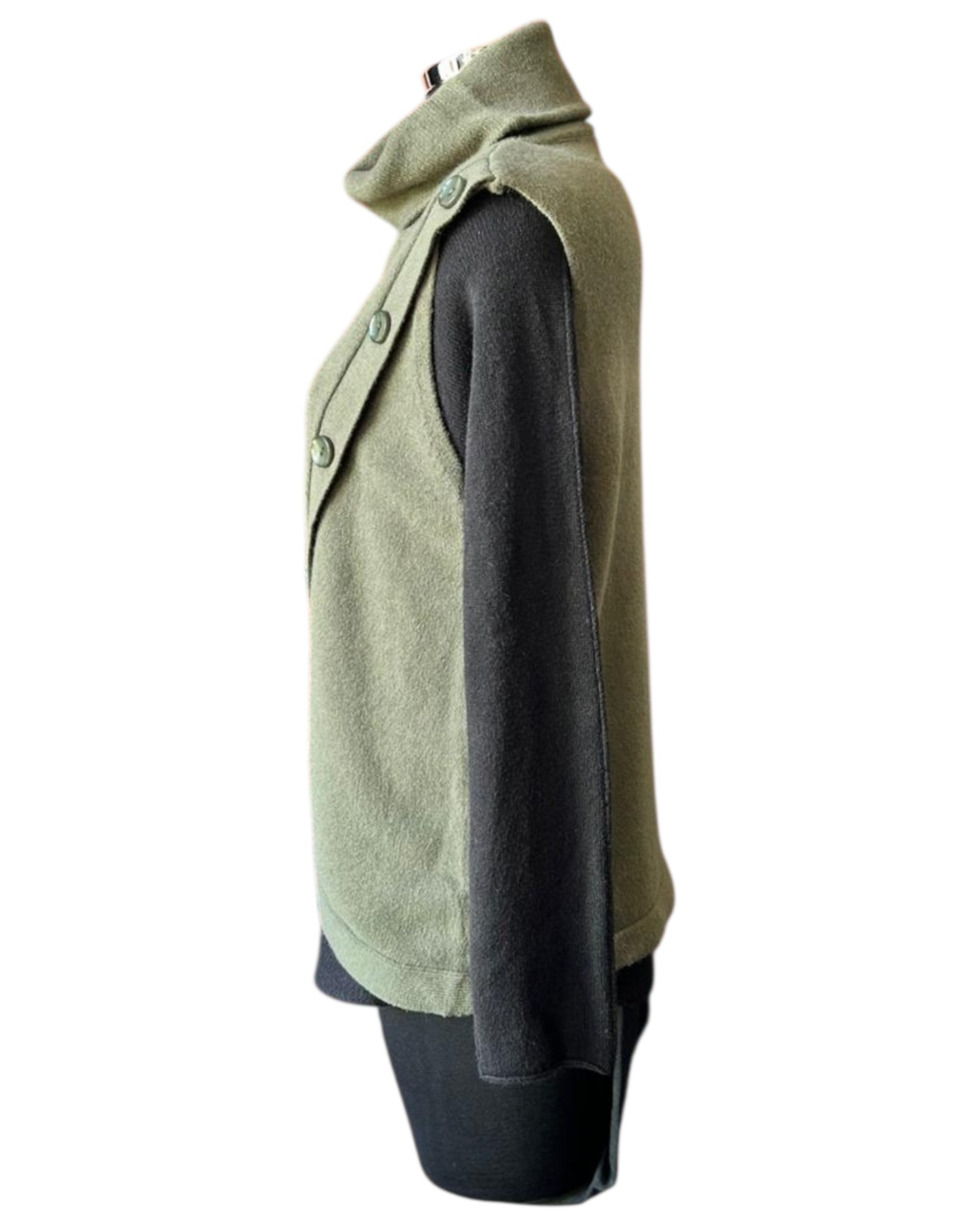 Tilly cowl neck wrap waistcoat top - Khaki