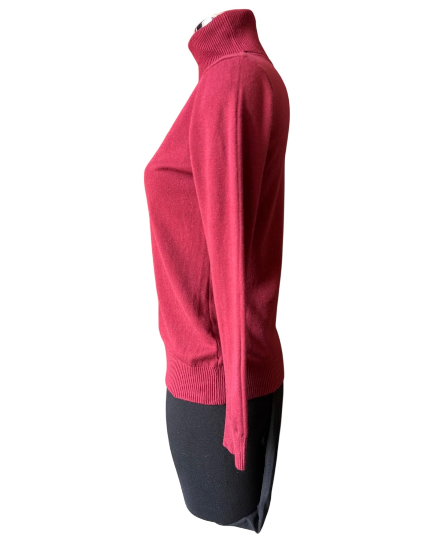 Zara fine knit polo neck - Bordeaux