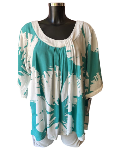 Tara Vao Lilac 2128 long top - turquoise mix
