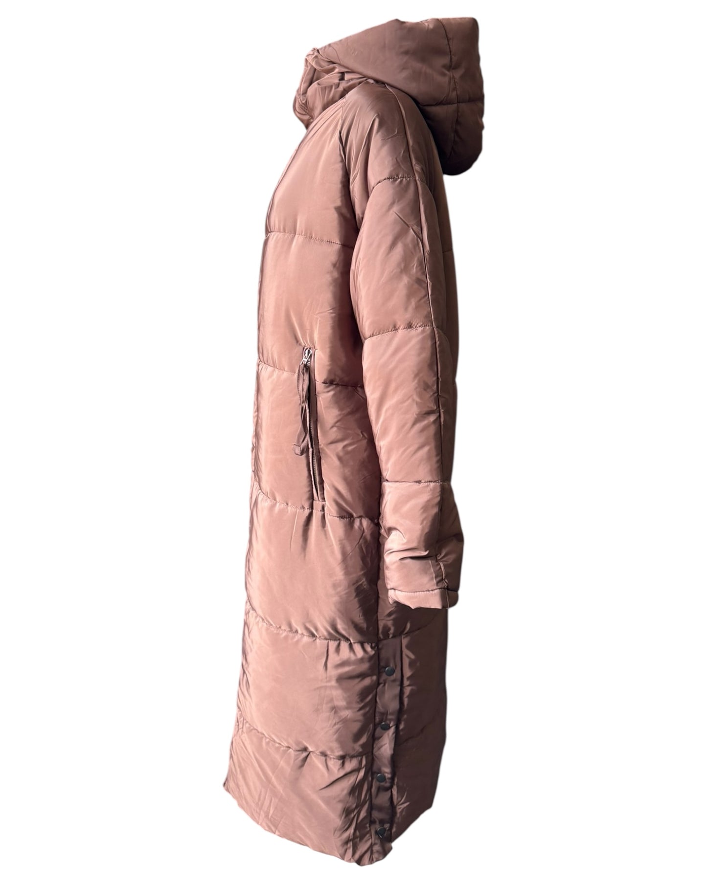 Carley quilted padded winter coat - chocolate