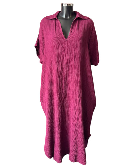 Tanya garza cotton cocoon dress - Bordeaux