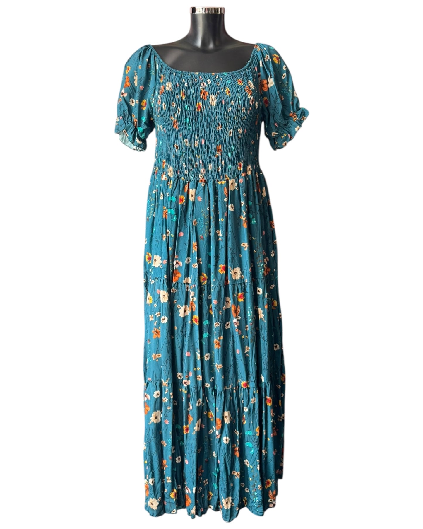 Phoebe floral maxi dress - Teal