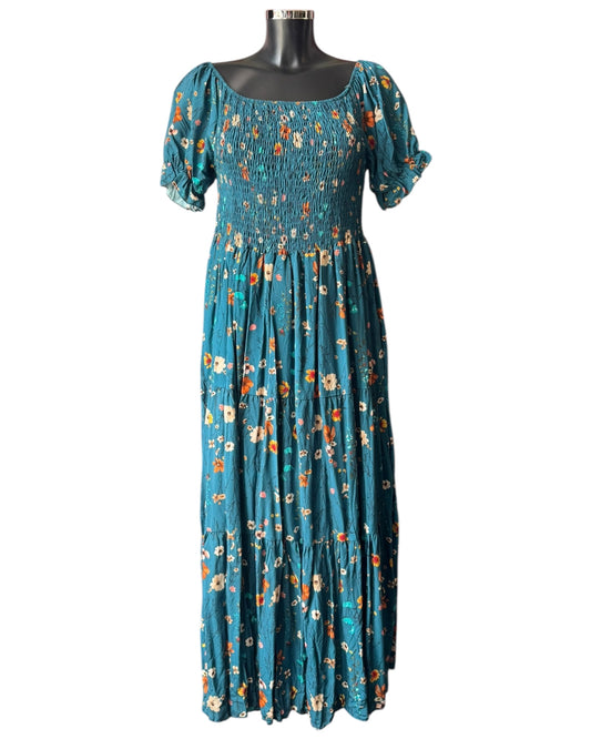 Phoebe floral maxi dress - Teal