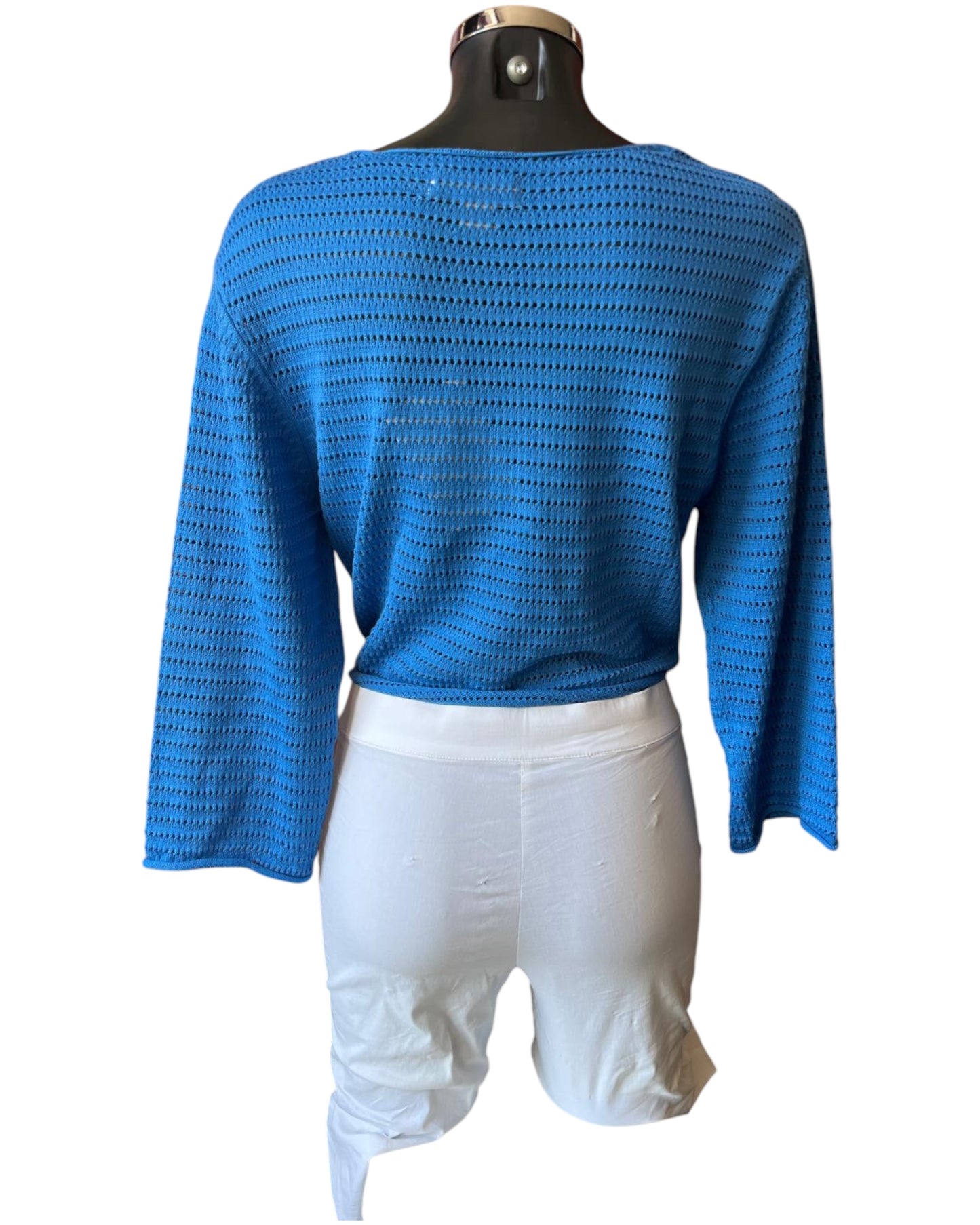 Orientique tie knit shrug - Electric blue